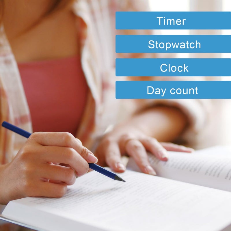 dretec Learning Timer, for Studying, Large Button, Count Function Until The Target Date, Green, Yellow, Officially Tested in Japan(1 Starter AAA Battery Included) - Image 2